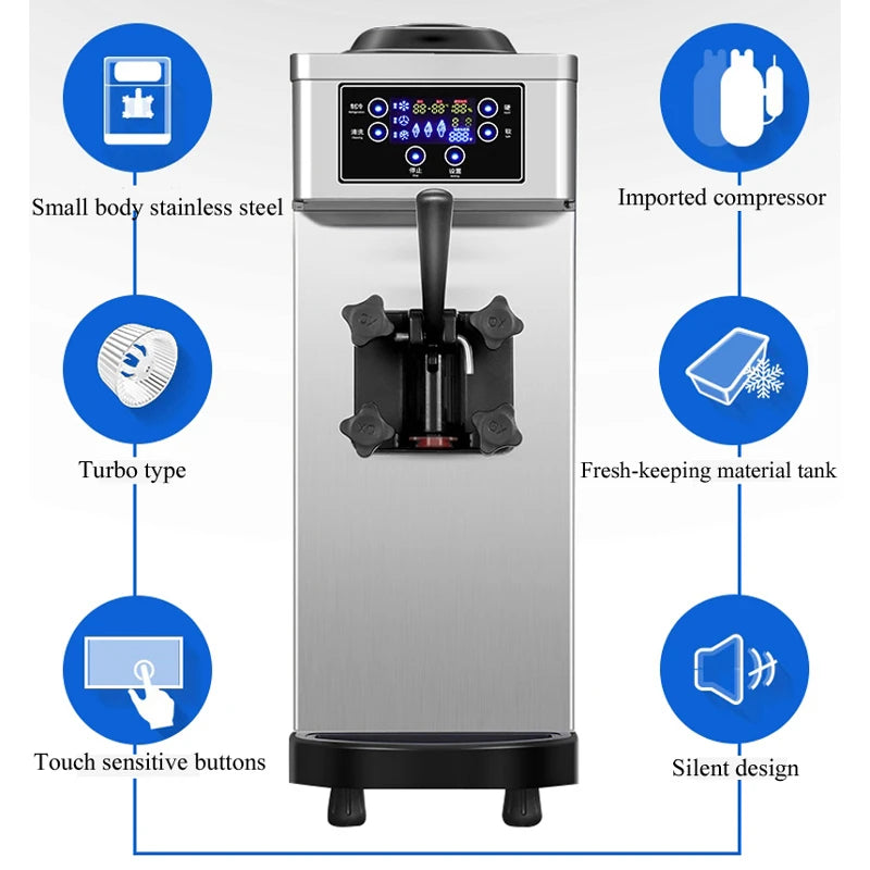 Commercial Ice Cream freezer Machine 3-flavor Yogurt Maker One-click Clean 18L/H LCD Display new soft ice cream machine