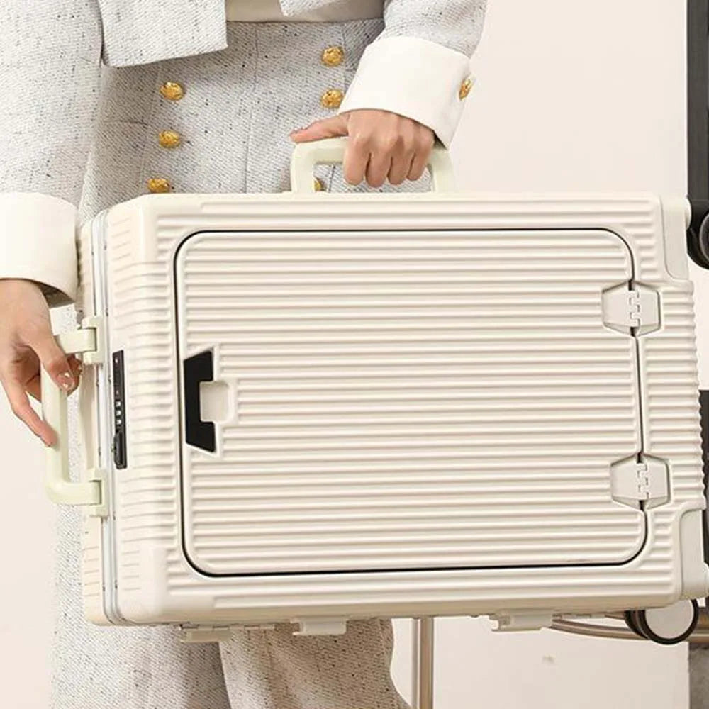20 Inch Carry On Suitcase - Front Opening, Spinner Wheel, USB Charging, TSA Lock, Travel Luggage | AlluCanFind