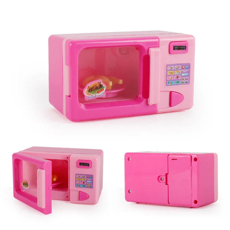 Kids Kitchen Play Simulation Home Appliances Toys Pretend Play Refrigerator Microwave Coffee Maker Kettle Hair Dryer for Childs