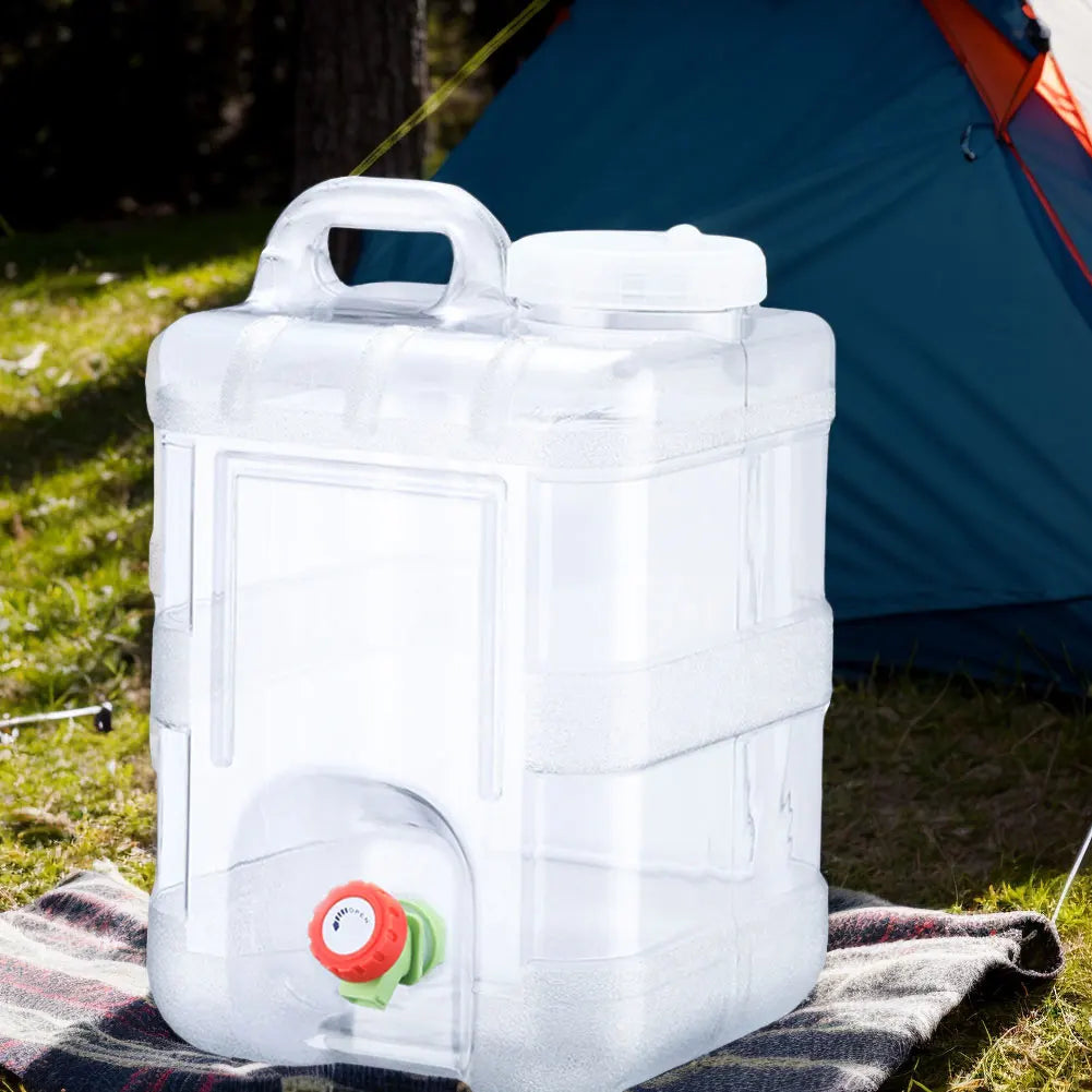 15L Clear Water Jug with Spigot Emergency Water Storage Portable Water Tank for Camping Outdoor Hiking
