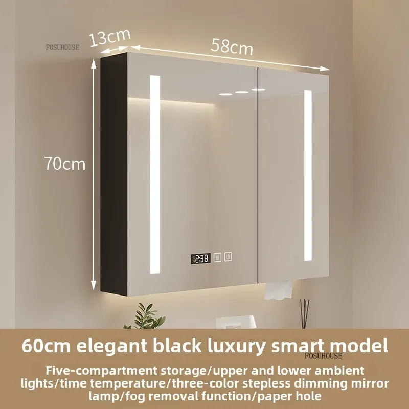 Bathroom Wall Mounted Mirror Cabinet Modern Smart Bathroom Cabinets with Mirror Creative Bathroom Storage Cabinet Home Furniture