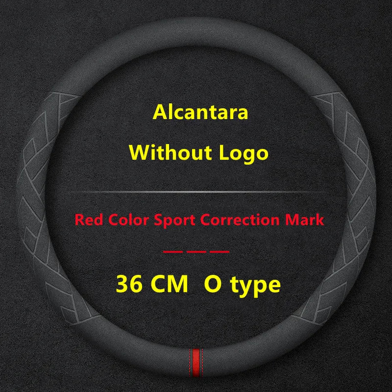 Steering Wheel Cover For Tesla Model 3 Y S X Alcantara 4 Seasons 36-39 CM Diameter Black Car Interior Accessories 2019-2025