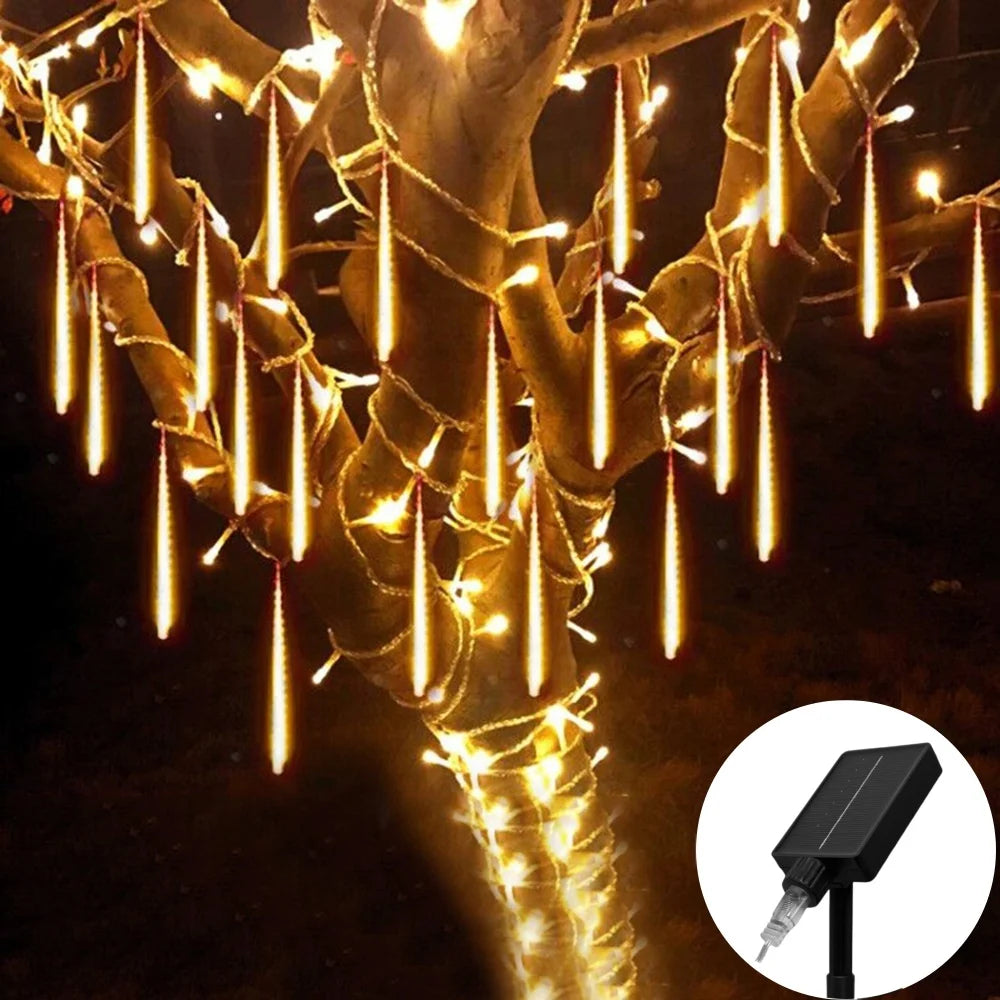 30/50cm Solar LED Meteor Shower Rain Lights Holiday String Lights Waterproof Garden Light Christmas Wedding Decoration
