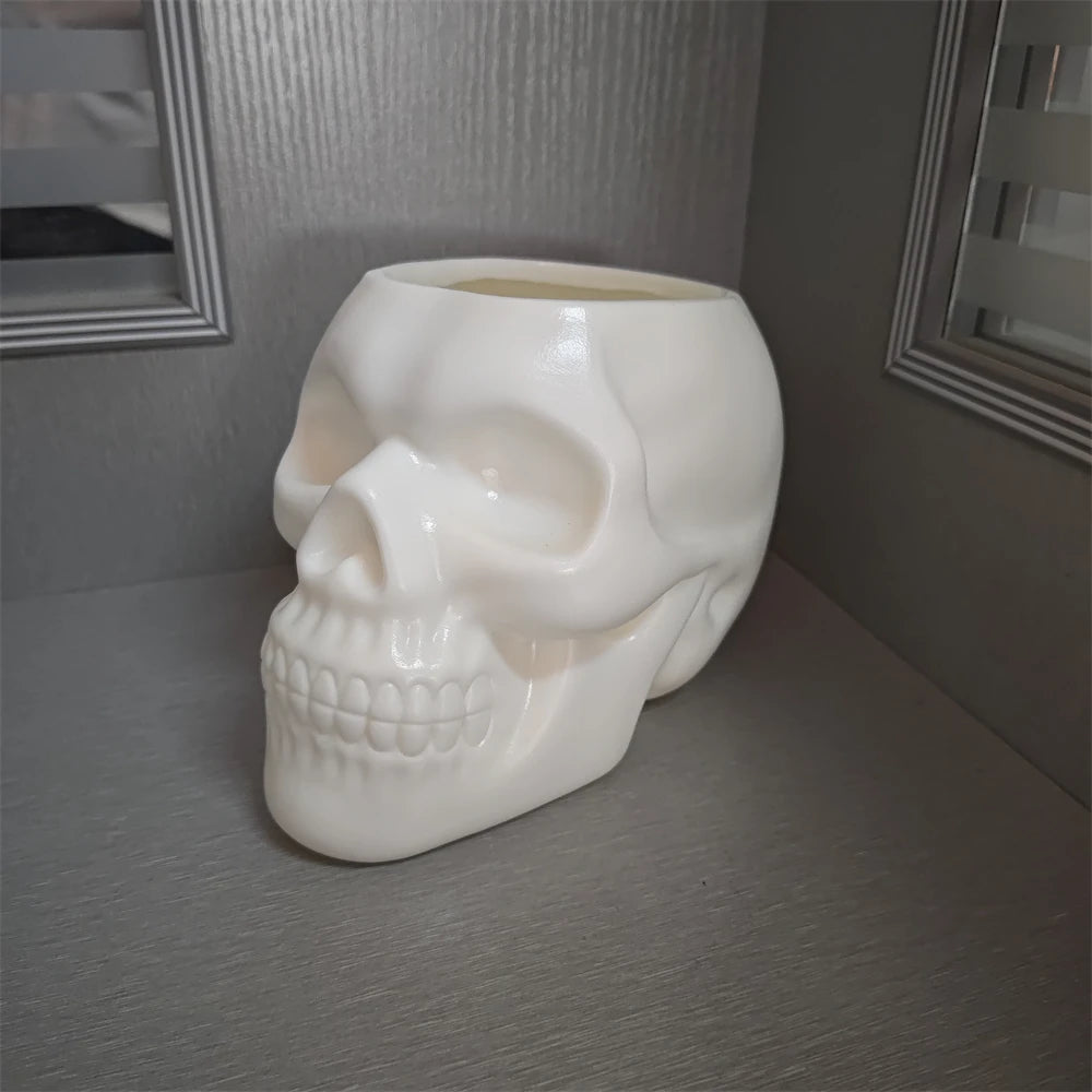 Skull Planter Vase Gothic Skull Flower Pot Goth Plant Pots Succulent Planters For Home Decor Halloween Decoration Pen Holder