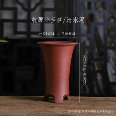 Purple Clay Handmade Pottery Cascade Bonsai Pot,Vase,Nature Color,Tradition Chinese Room Table Home Garden Decoration