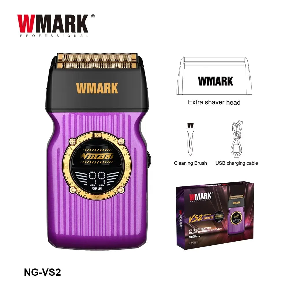 WMARK Shaver Professional Beard Trimmer 9000 RPM Electric Shaving Machine Stepless Outer Rotor BLDC Barber Shaver for Men NG-VS2