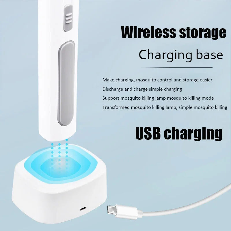 10LED Trap Mosquito Killer Lamp Electric Flies Swatter USB Rechargeable Summer Mosquito Trap Racket Anti Insect Bug Zapper 3000V