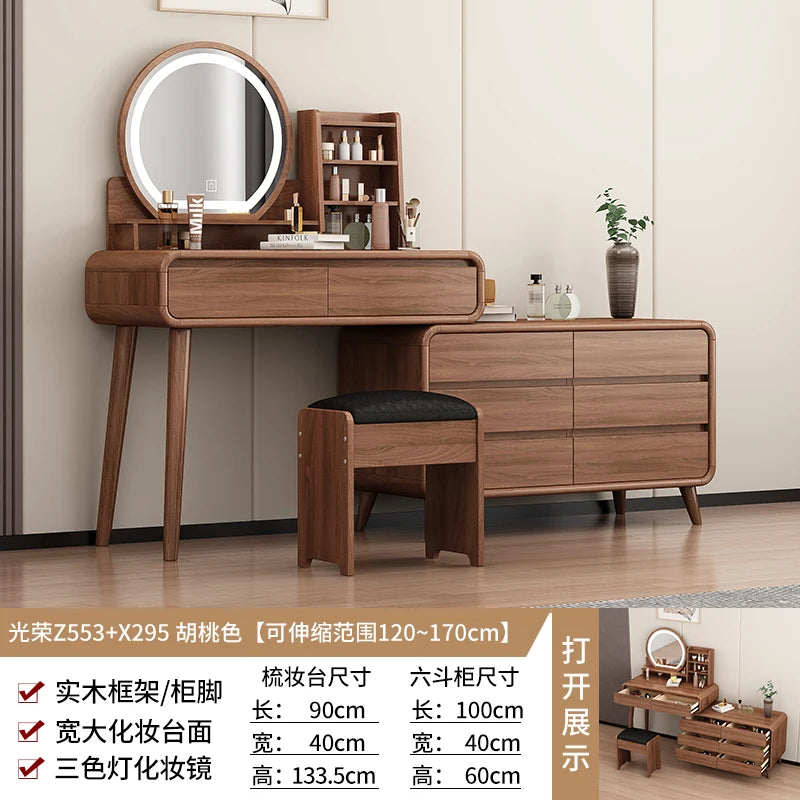 Luxury Makeup Vanity Table Korean Mid Century Korean Dressers Minimalist Dressing Table Beauty Penteadeira Quarto Bedroom Set