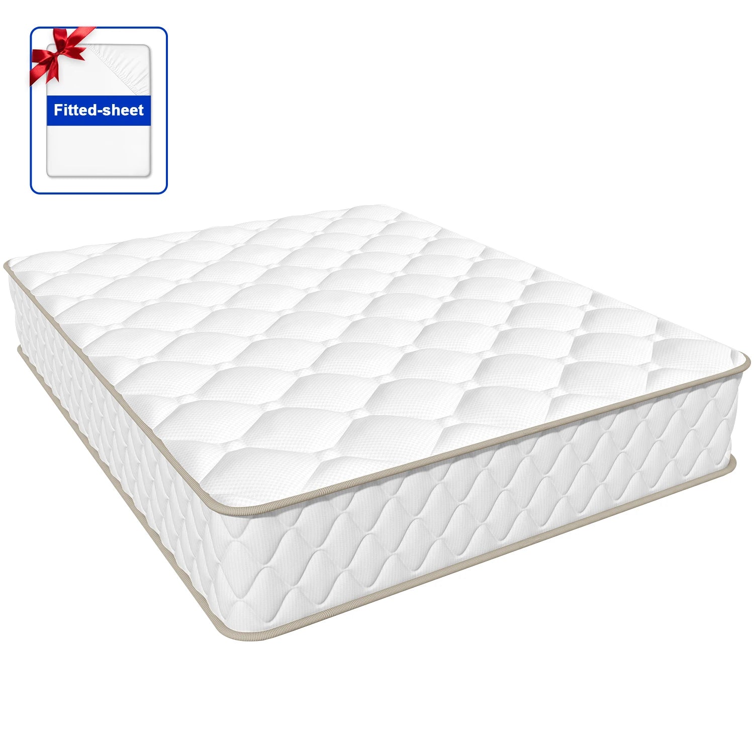 AUTHMIC Mattress 22cm Thickness 7-Zone Support Medium Firm Breathable Bed Pocket Mattress for Back Pain Relief Comfortable Sleep