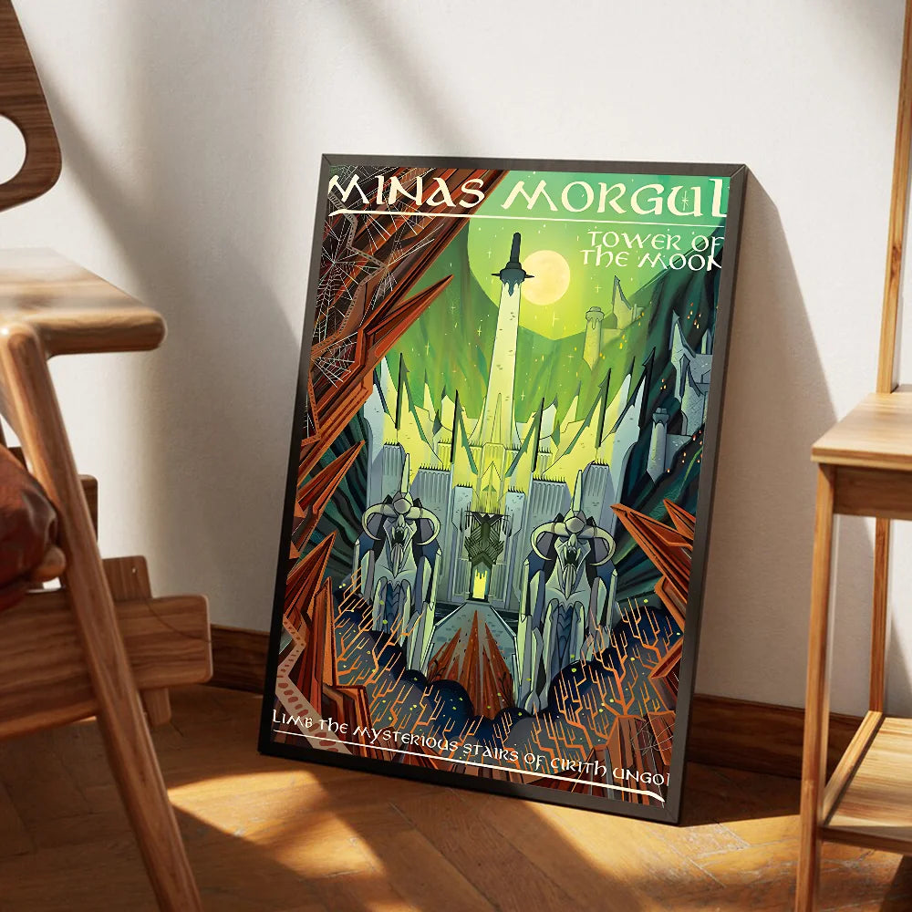 Ring Art Travel Abstract Vintage Film Mordor Castle Classic Vintage Posters Vintage Room Bar Cafe Decor Stickers Wall Painting