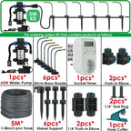 5M-30M Garden Watering System Self-priming Pump Timer 360° Bendable Mist Brass Cooling Sprinkler Drip Irrigation Kit Pot Bonsai