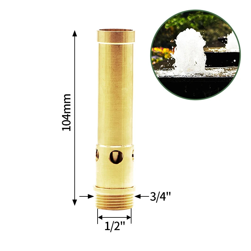 1/2" 3/4" 1" Brass Swimming Pool Decorative Fountain Nozzles Head for Outdoor Music Water Fountain Waterfall Garden Decoration