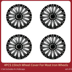 15 inch Dagger Style Hubcaps Black & Silver Wheel Covers for Cars Set of 4 Fits Honda Volkswagen, Chevy, Mazda,Dodge Hub Caps