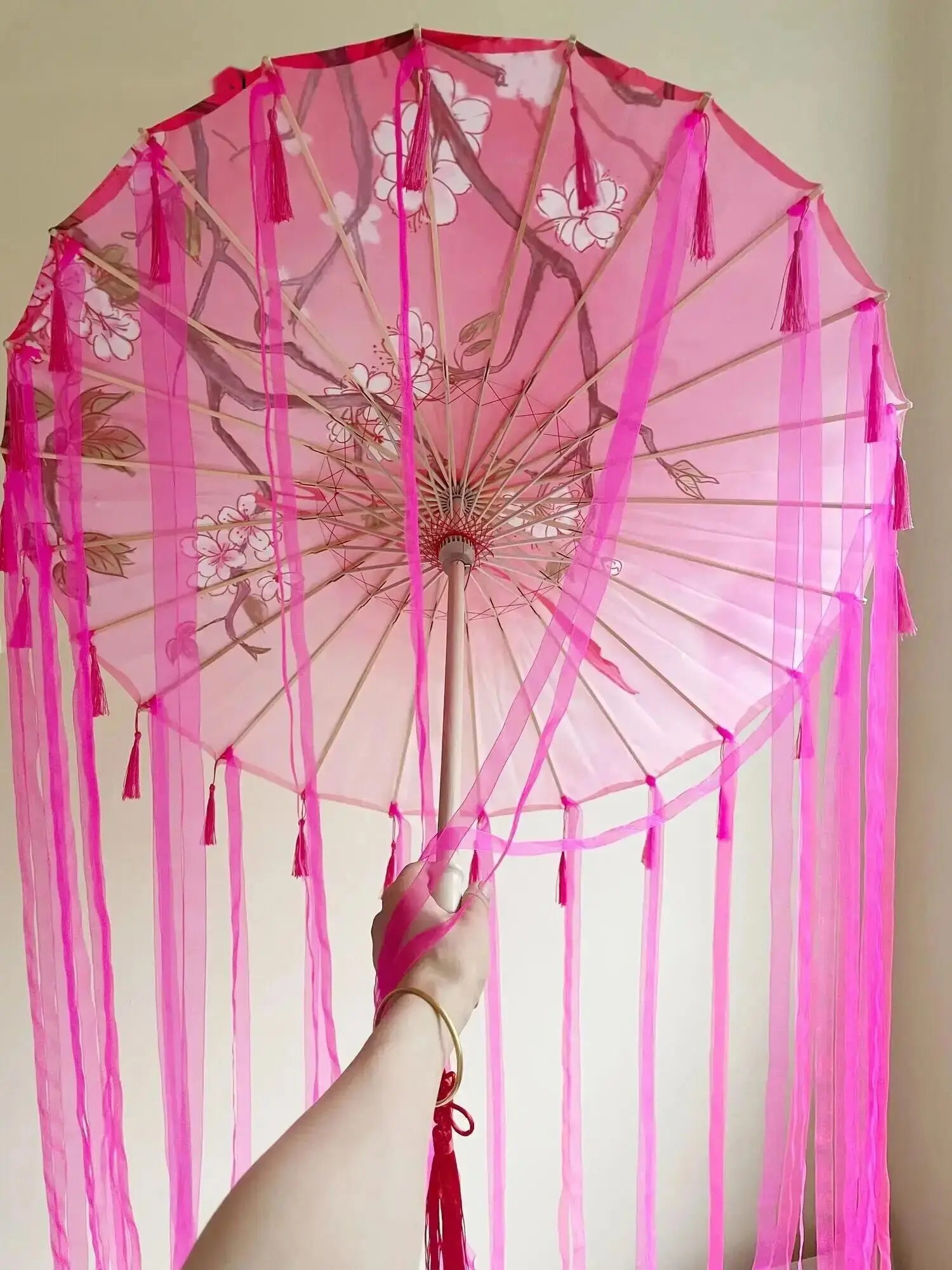 Star Oil Paper Waterproof Beach Umbrella Fan Chinese Dance Performance Lace Umbrella Classical Hanfu Fairy Parasol Paraguas