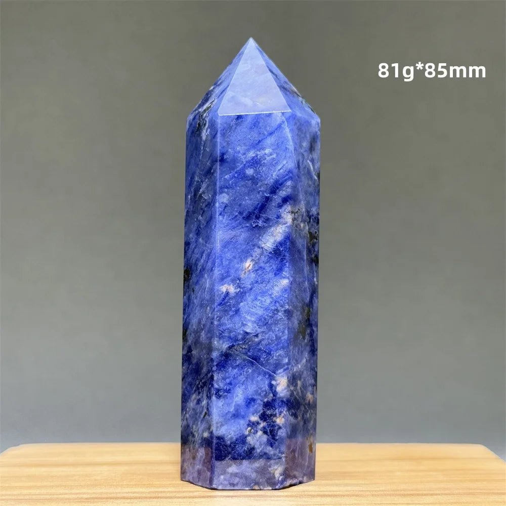 Blue Veins Stone Obelisk Natural Mineral Quartz Home Feng Shui Decorative Gift Reiki Treat Witchcraft Magic Wand