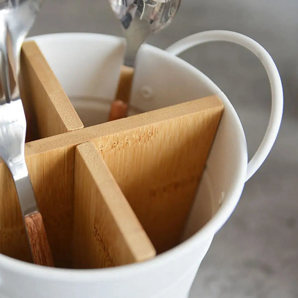 Cooking Tool Kitchen Storage Bucket Storage Shelf Bamboo Tableware Holder Spoon Stand Chopstick Holder Cutlery Organizer