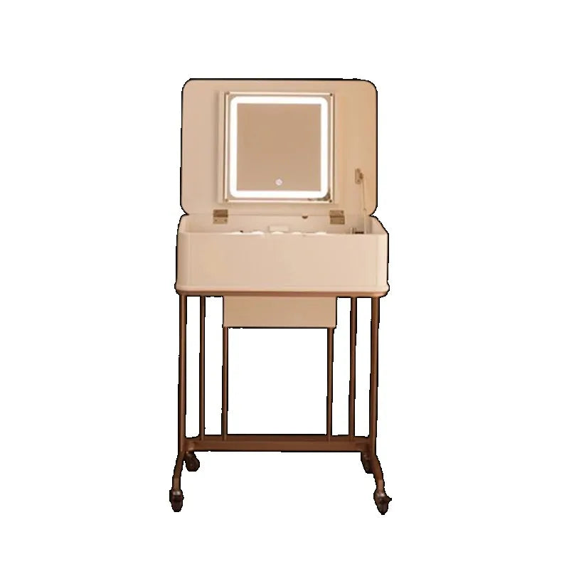 Portable Adult Vanity Table Nordic Woman Wheels Storage Unique Bedroom Dressers Makeup Desk Mirror Penteadeira Furniture Home