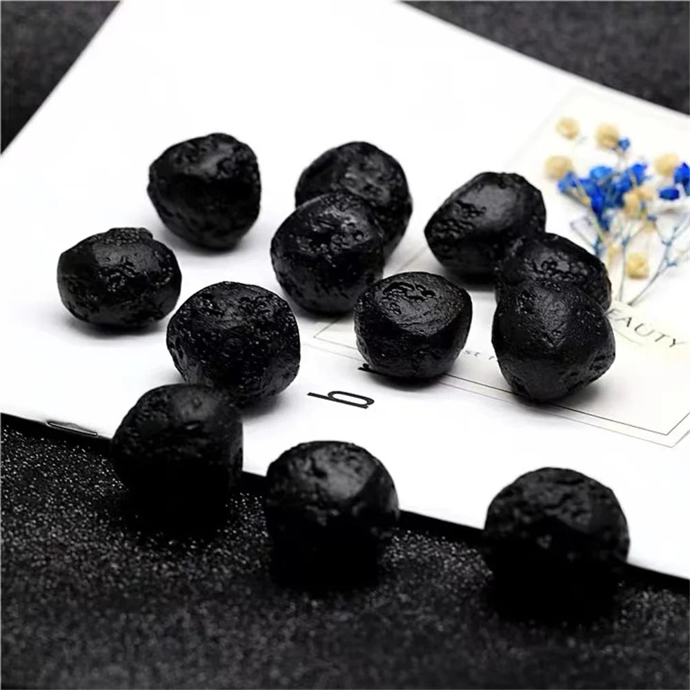 Natural Stone Meteorite Black Specimen Cosmic Power Energy Mineral Rock Crystasl Lucky Health Collect Souvenir