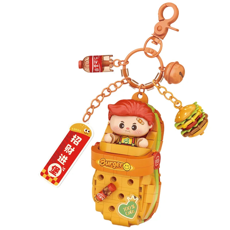 LOZ Panda Big Head Shoes Keychain Model Assembly Toy Home Creative Ornament Building Blocks Set Boys and Girls Birthday Gift