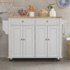 Rolling Kitchen Island with Drop Leaf – Movable Kitchen Carts on Wheels Island with Storage Cabinet, Island Table for Kitchen