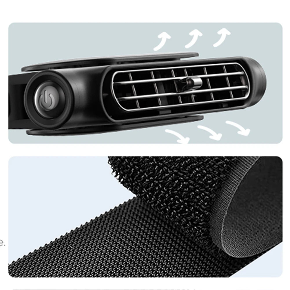Portable Car Seat Fan with Three Speed Settings Adjustable Airflow USB Powered for Front and Rear Seats