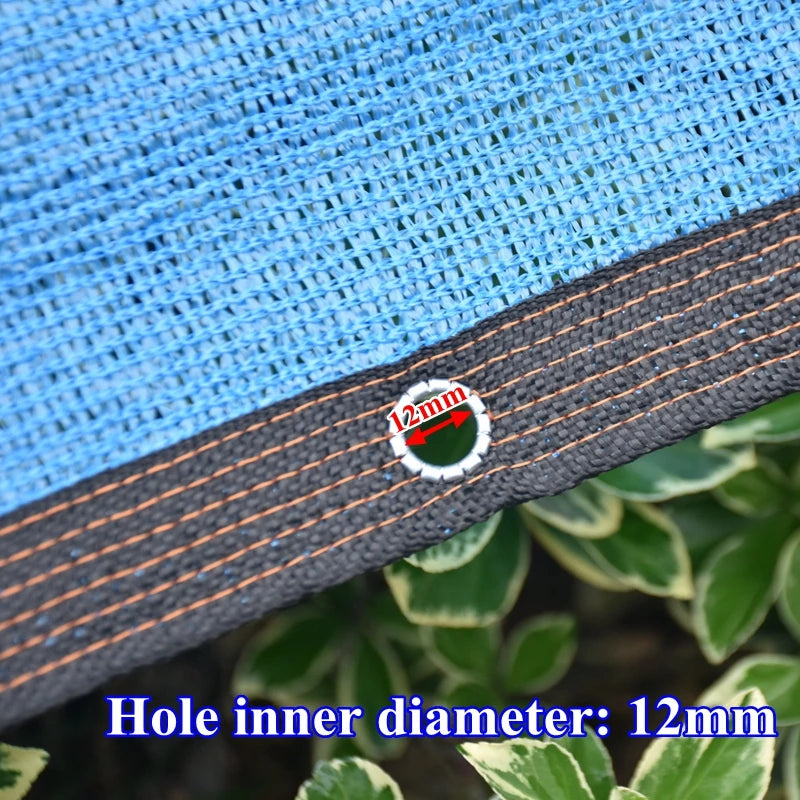 6/12Pin Blue Sunshade Net Outdoor Swimming Pool Pergola Garage Mesh Cover Garden Greenhouse Plant Flower Shading Netting Cloth