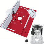 Aluminum Router Table Insert Plate w/ Miter Gauge & Fence, Flip Plate & Router Base, Required for Table Saws Workbenches Trimmer