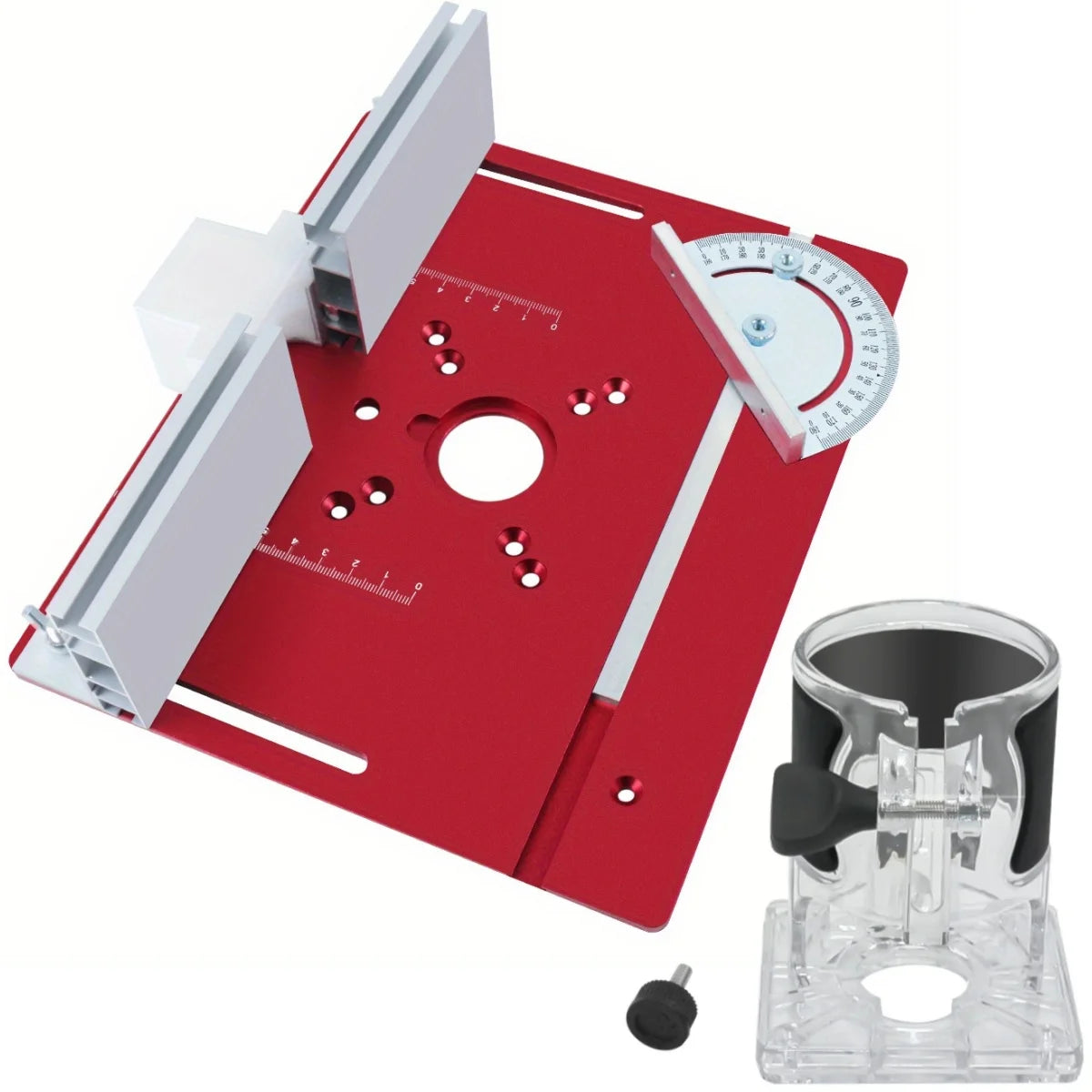 Aluminum Router Table Insert Plate w/ Miter Gauge & Fence, Flip Plate & Router Base, Required for Table Saws Workbenches Trimmer