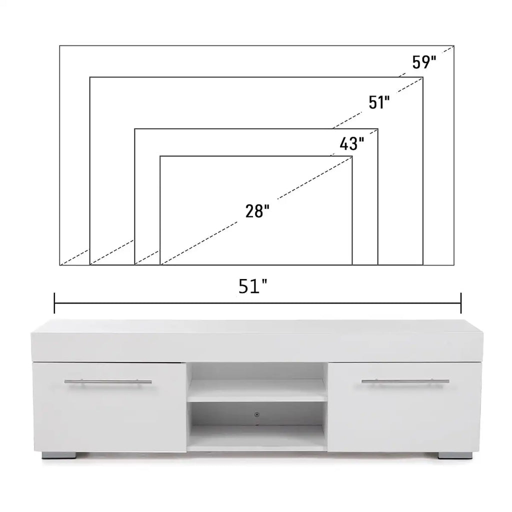 Modern High Gloss TV Stand for 59" TV