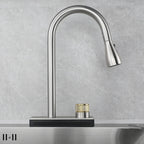 304 Stainless Steel Kitchen Waterfall Faucet Single-Hole Cold And Hot Water Faucet Can Rotate Multi-function Faucet