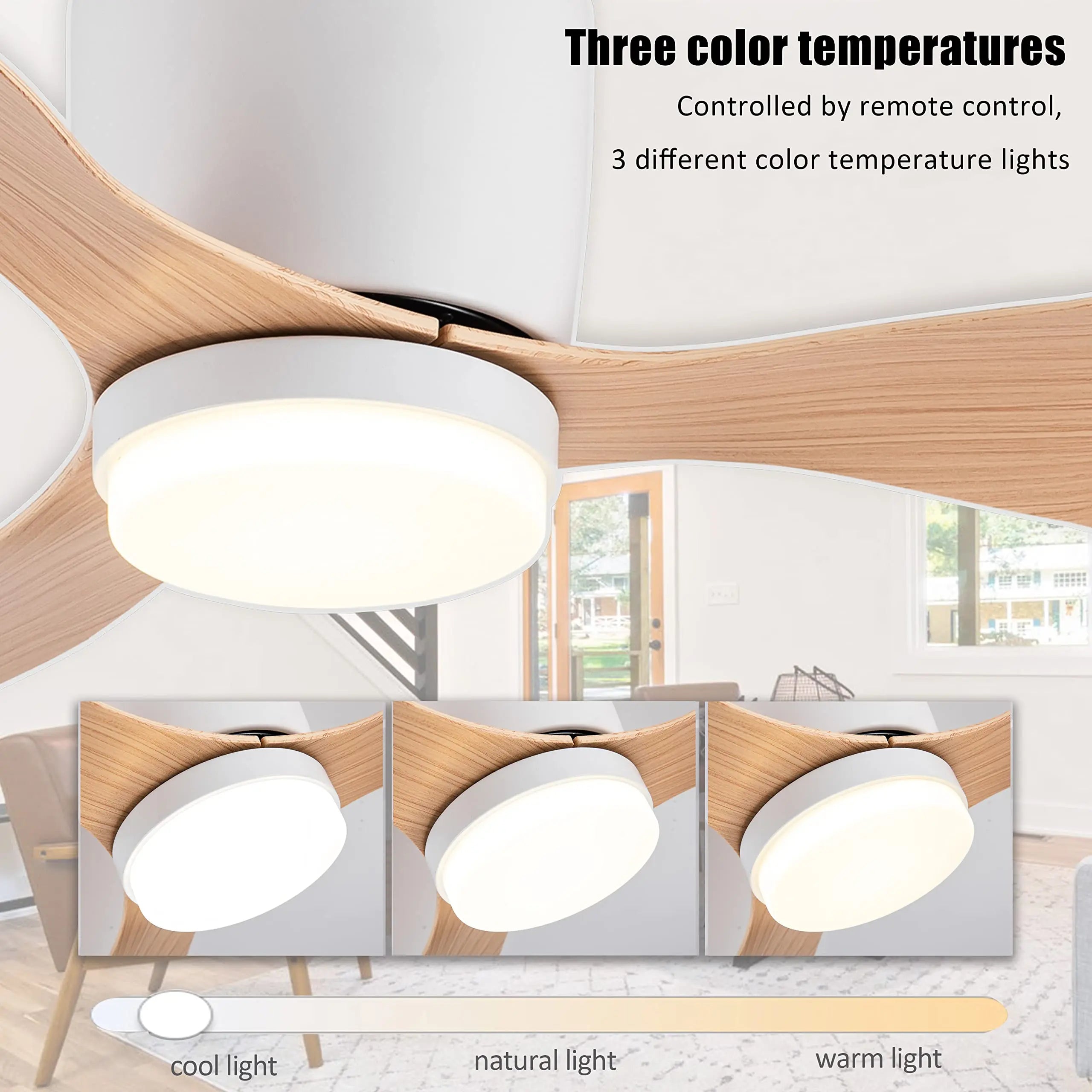 Jelena LED Ceiling Fan Light 6th Gear Wind Speed Living Room Bedroom H