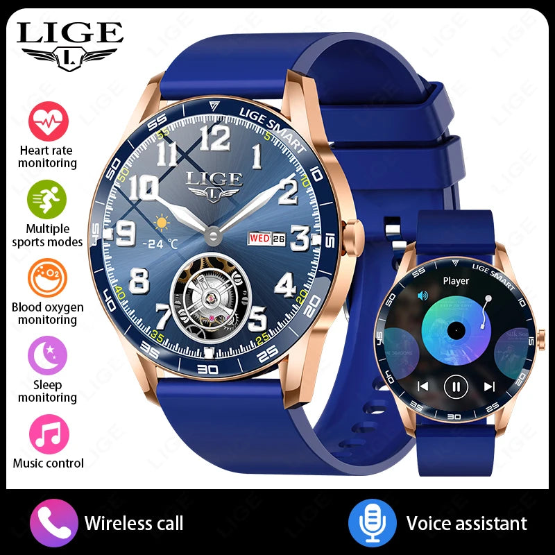 LIGE New Smartwatch Women Men 1.38-inch Smart Watch Message Notification iOS Android Smartwatches Fitness Bluetooth Call Watches