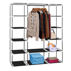 "69" Portable Non-Woven Clothes Closet, Quick & Easy Assembly, Extra Strong & Durable Wardrobe Storage Organizer, Black."