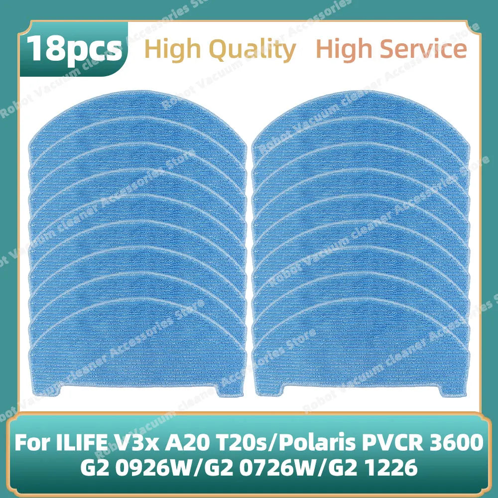 Compatible For ILIFE V3x, A20, T20s / Polaris PVCR 3600 / G2 0926W / G2 0726W / G2 1226 Side Brush Hepa Filter Mop Cloth Parts