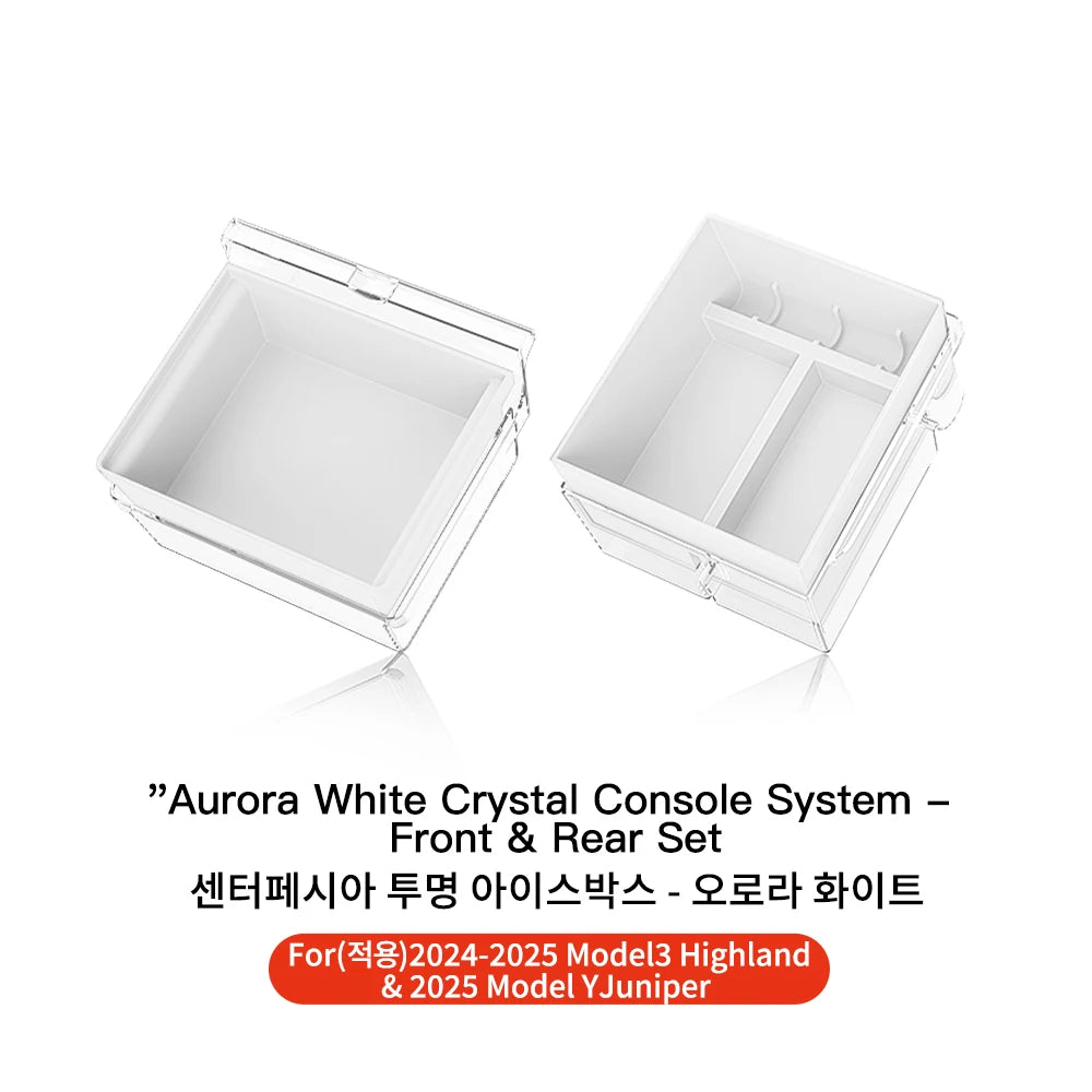 YZ For Tesla Model 3 Highland 2024 Model Y Juniper 2025 Storage Box Center Armrest Hidden Box Cup Holder Organizer Accessories