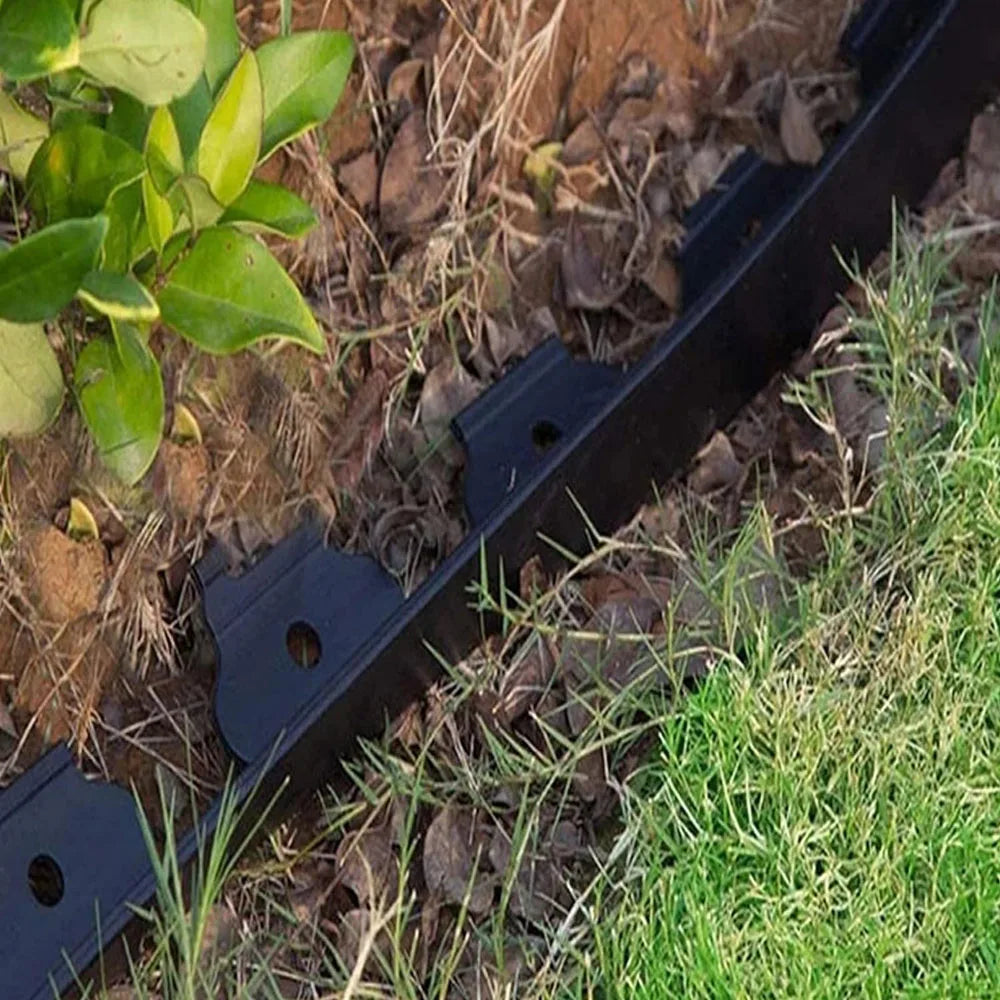 5M Fixed Garden Barrier Lawn Grass Plastic Edging Border Landscape Edging Garden Edge Kit With 15 Anchoring Spikes Easy Install