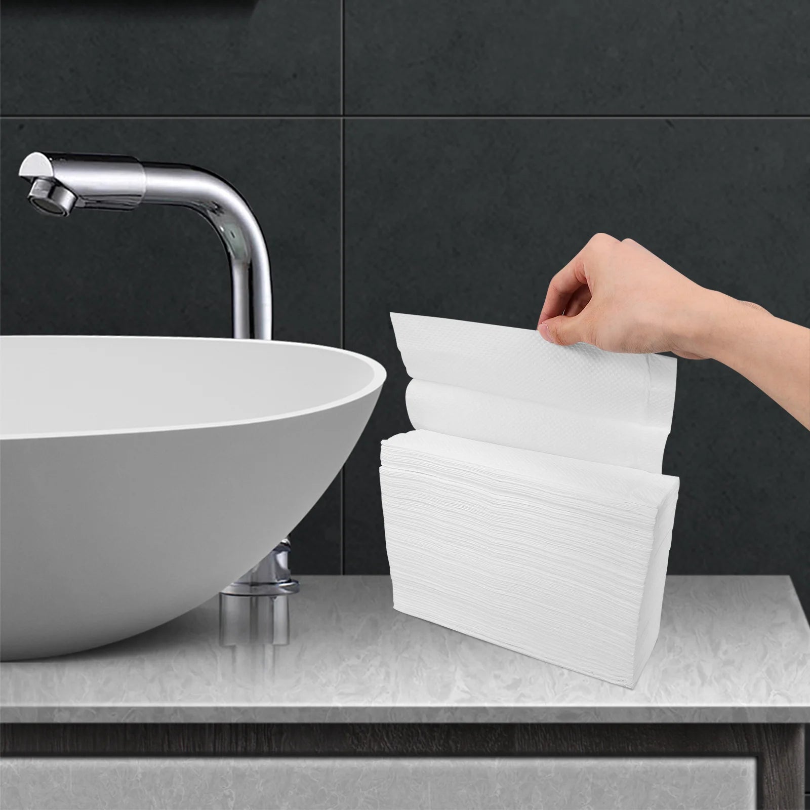 Folded Paper Towels 200 Sheets Sterilized Disposable Hand Napkins Bathroom Tissues Kitchen Paper Hand Towels Bulk Refill