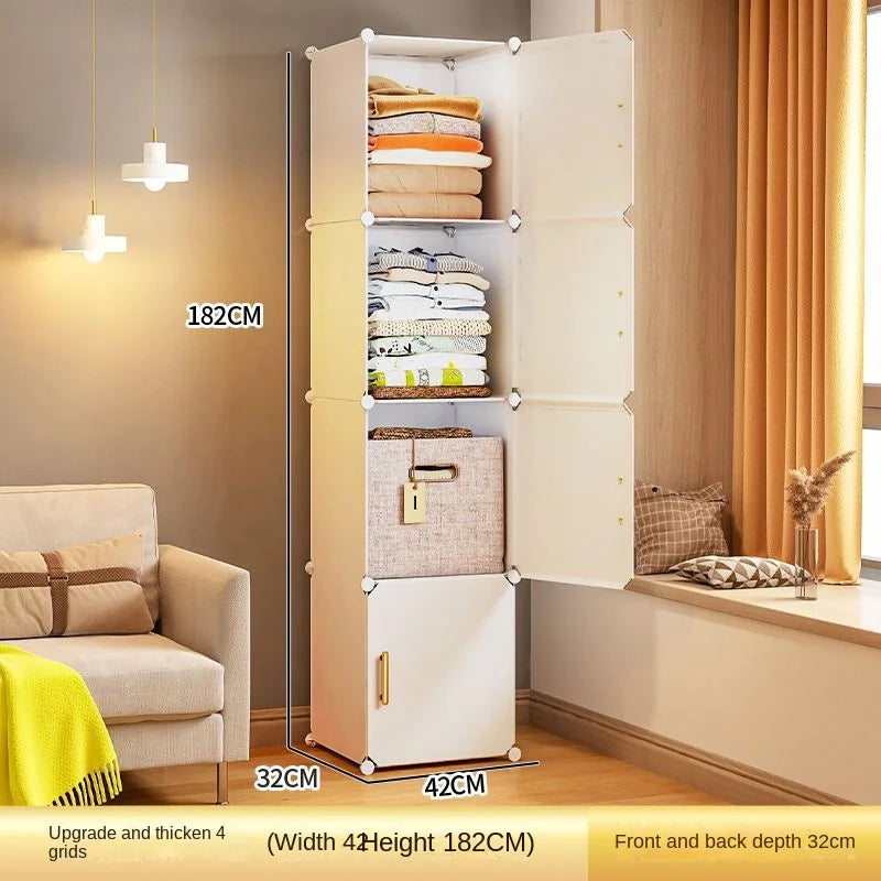 Folding Wardrobe Clothes Cabinets Simple Dressers Cube Storage Locke Closet Plastic Collapsible Sturdy Home Bedroom Furniture