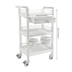 3-Tier Salon Storage Cart Movable Beauty Organizer 176 Lbs Load Utility Cart with Universal Wheels