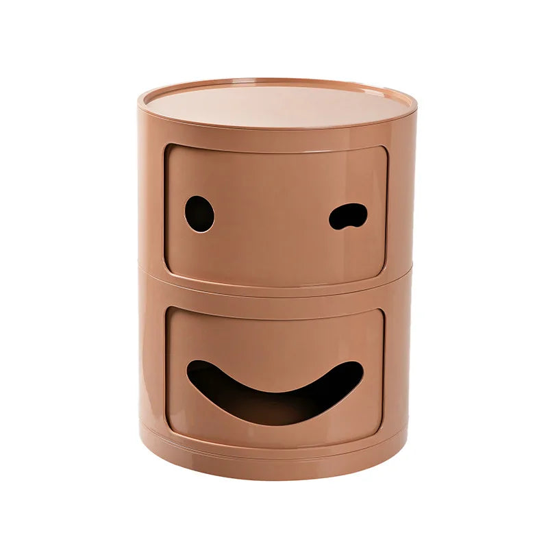 JOYLIVE Household Bedroom Small Bedside Table Nordic Simple Narrow Cabinet Round Mini Plastic Locker Multi-layer Net Red Locker