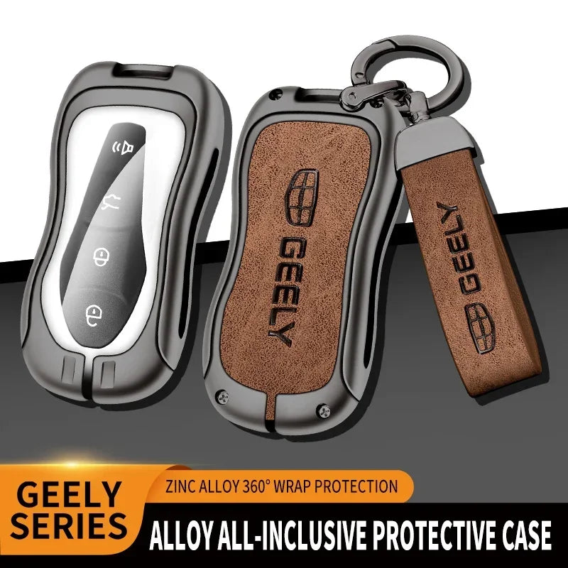 Alloy Car Remote Key Fob Cover Case Holder for Geely Tugella 2020 Azkarra Xingyue Boyue Pro Atlas Pro Gili Tugella Accessories