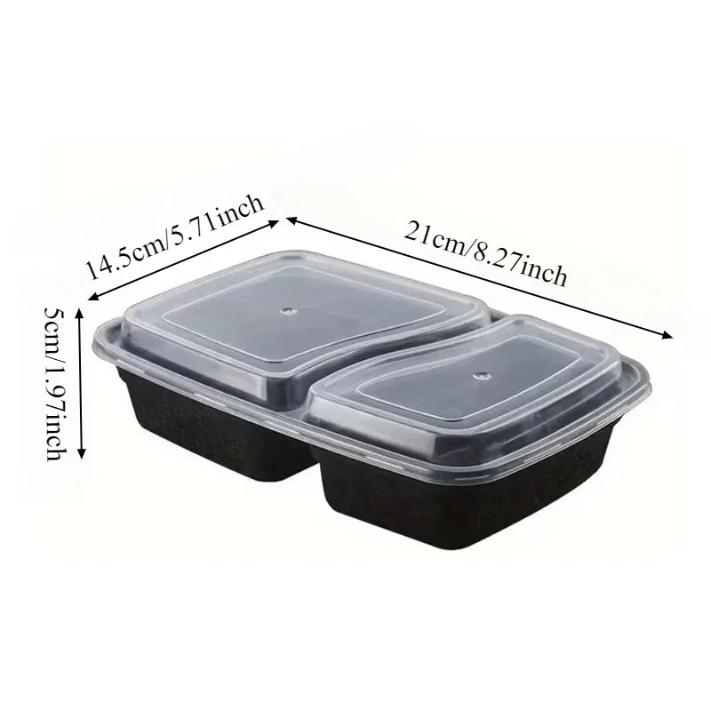10 Sets Disposable Food Boxes with Lids Microwave Food Storage Boxes Kitchen Refrigerator Storage Containers Durable Stackable