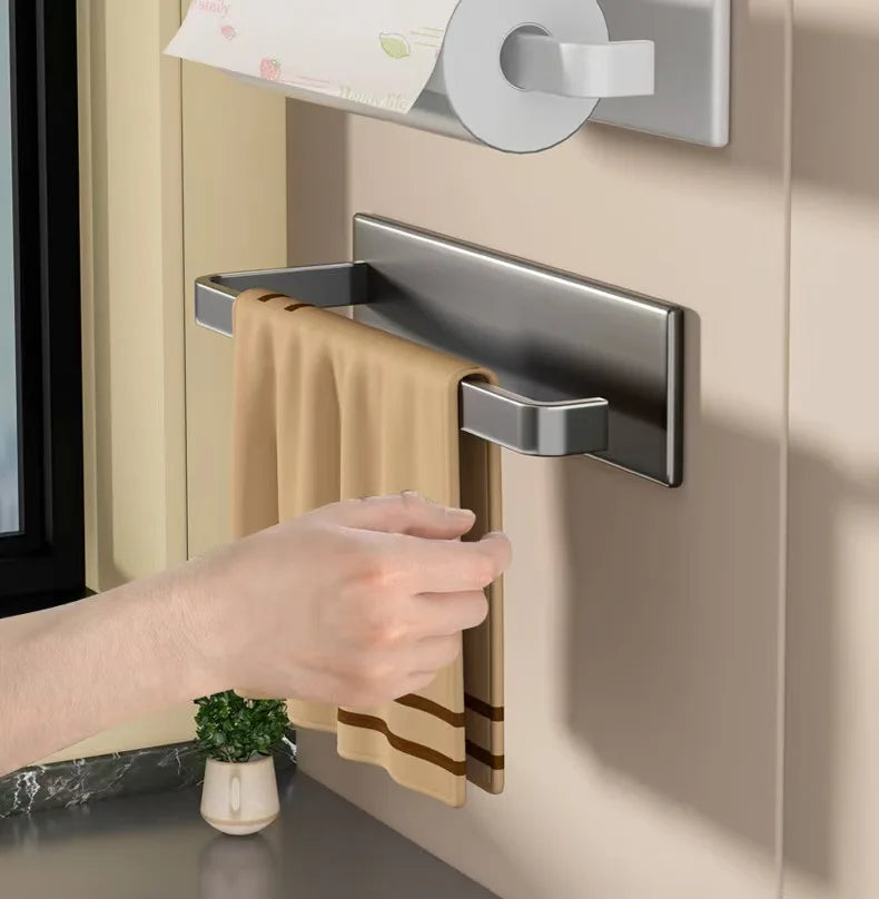 Kitchen paper holder, wall-mounted refrigerator magnetic paper towel holder, side cabinet for storing items, non-drilling fresh