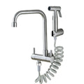 Wall Mounted Kitchen Faucet Stainless Steel Cold Water Tap Quick Open Balcony Laundry Pool Tap with Sprayer Bidet Shower Nozzle