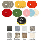 16pcs 4 inch 100mm Diamond Polishing Pads Kit Wet/Dry for Granite Stone Concrete Marble Polishing Use Grinding Discs Set