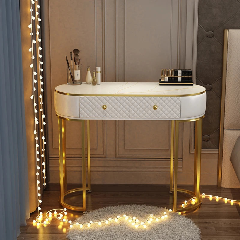 Nordic vanity chair white bedroom LED light Dresser storage cabinet makeup Dressing table light mirror stool bedroom furniture