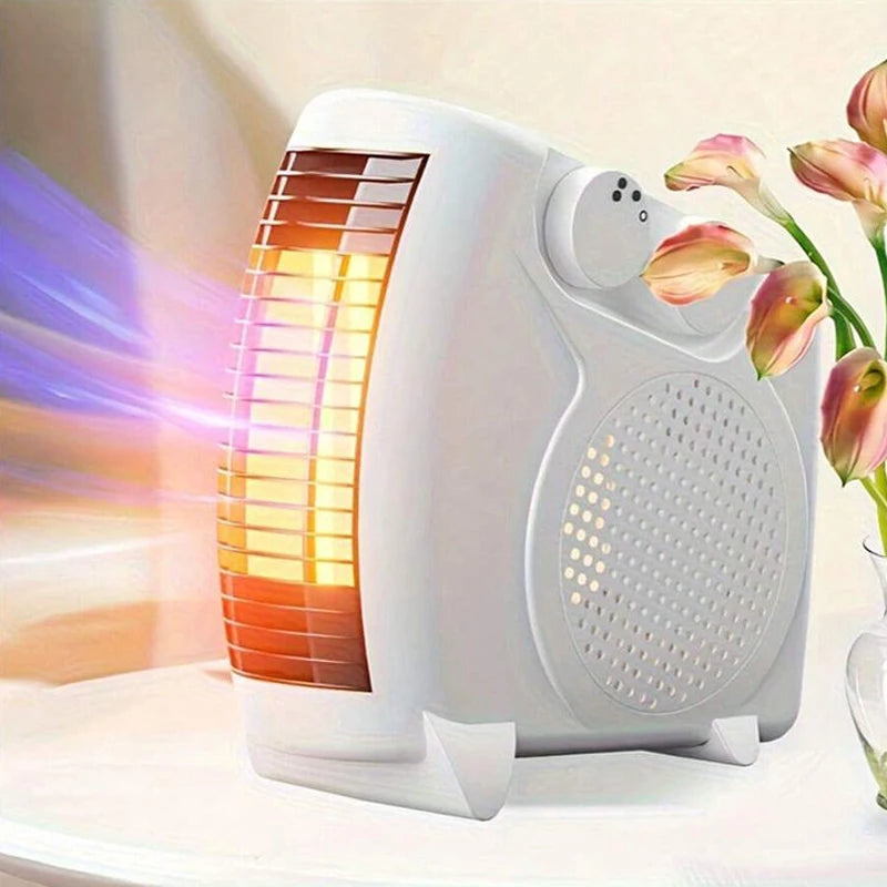Universal Voltage Winter Warmer Desktop Electric Heater Fan 3 Gear Adjustable Warm Air Blower Ripple Heating for Bedroom Office