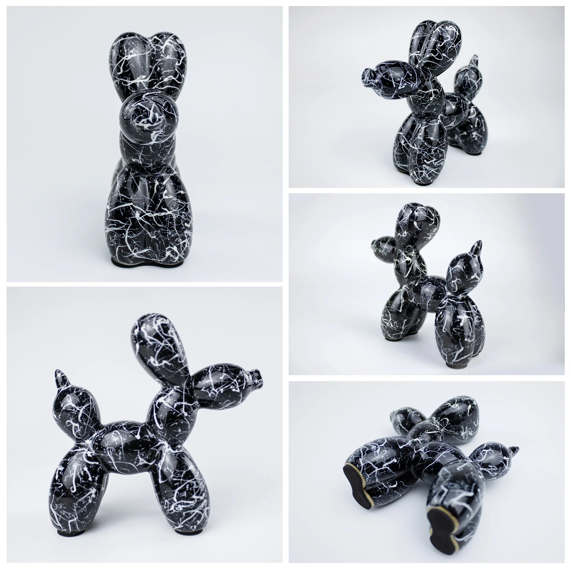 2025 Balloon Dog Home Decor Animals Figurine Ceramic Cute Statue Art Sculpture Craftwork Black With Line Boy Room Decoration