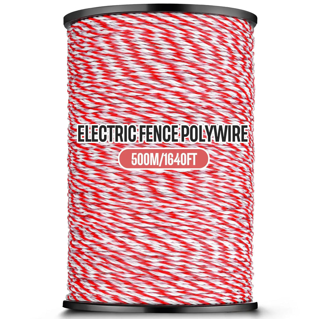 200/500M Roll Electric Fence Rope Polywire with Steel Poly Rope for Horse Animal Fencing Ultra Low Resistance Wire and Accessory