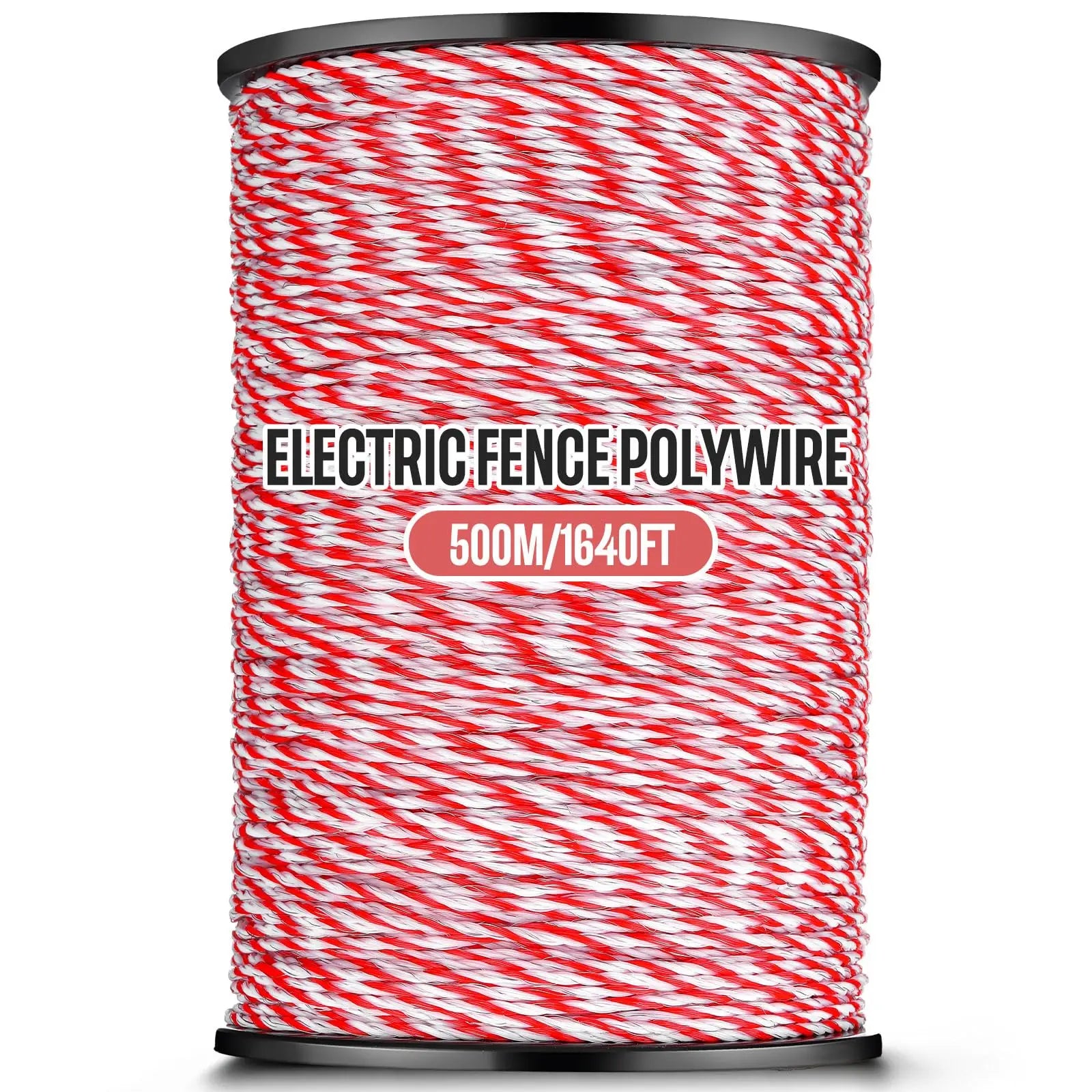 200/500M Roll Electric Fence Rope Polywire with Steel Poly Rope for Horse Animal Fencing Ultra Low Resistance Wire and Accessory